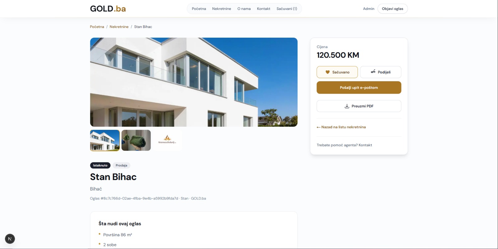 Gold.ba — prikaz web shopa