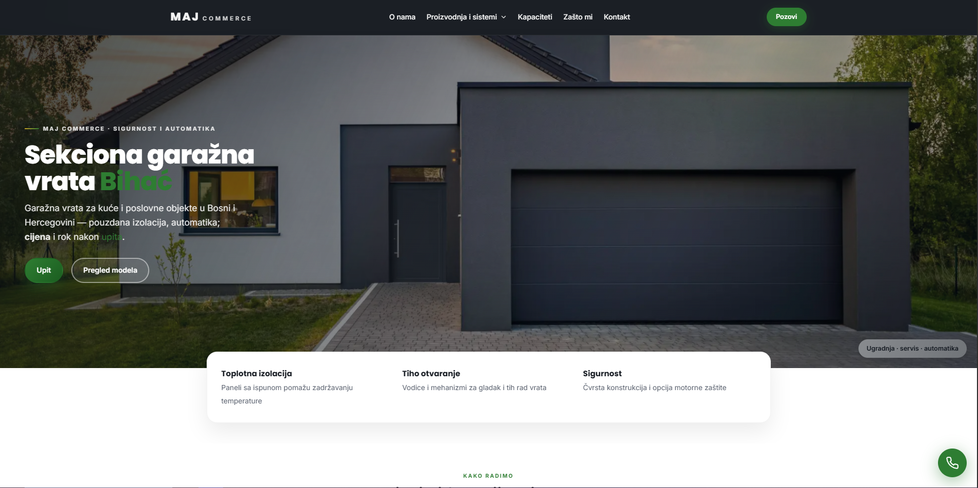Maj Commerce — prikaz web stranice