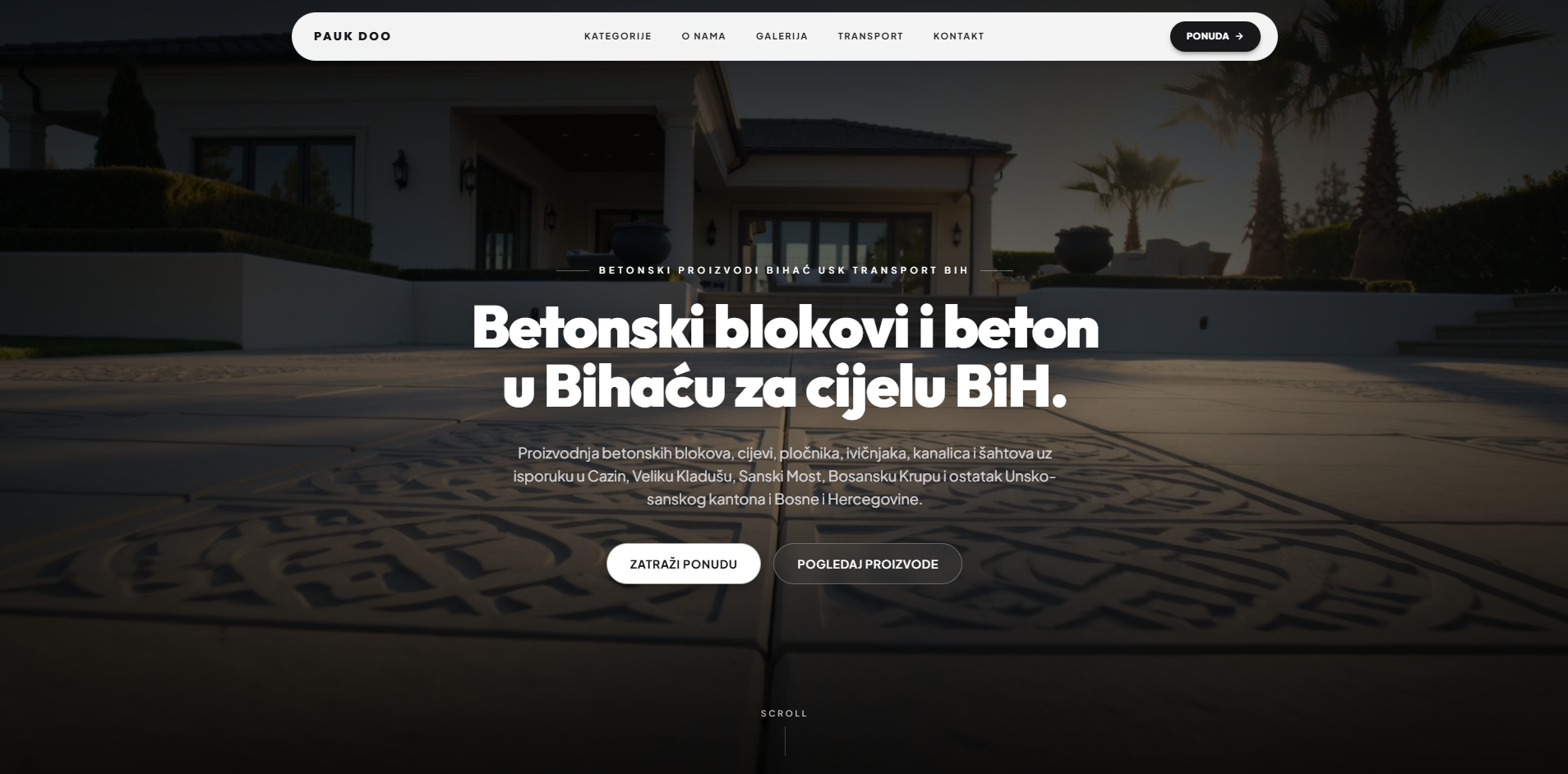 Pauk d.o.o. — prikaz web stranice